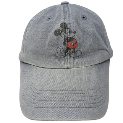 Disney Mickey Mouse Blue Baseball Cap One Size Embroidered Cotton Slideback Hat