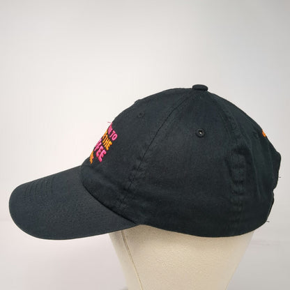 Dunkin DNKN Coffee DD Perks Black Baseball Cap Hat One Size Strapback Embroidery