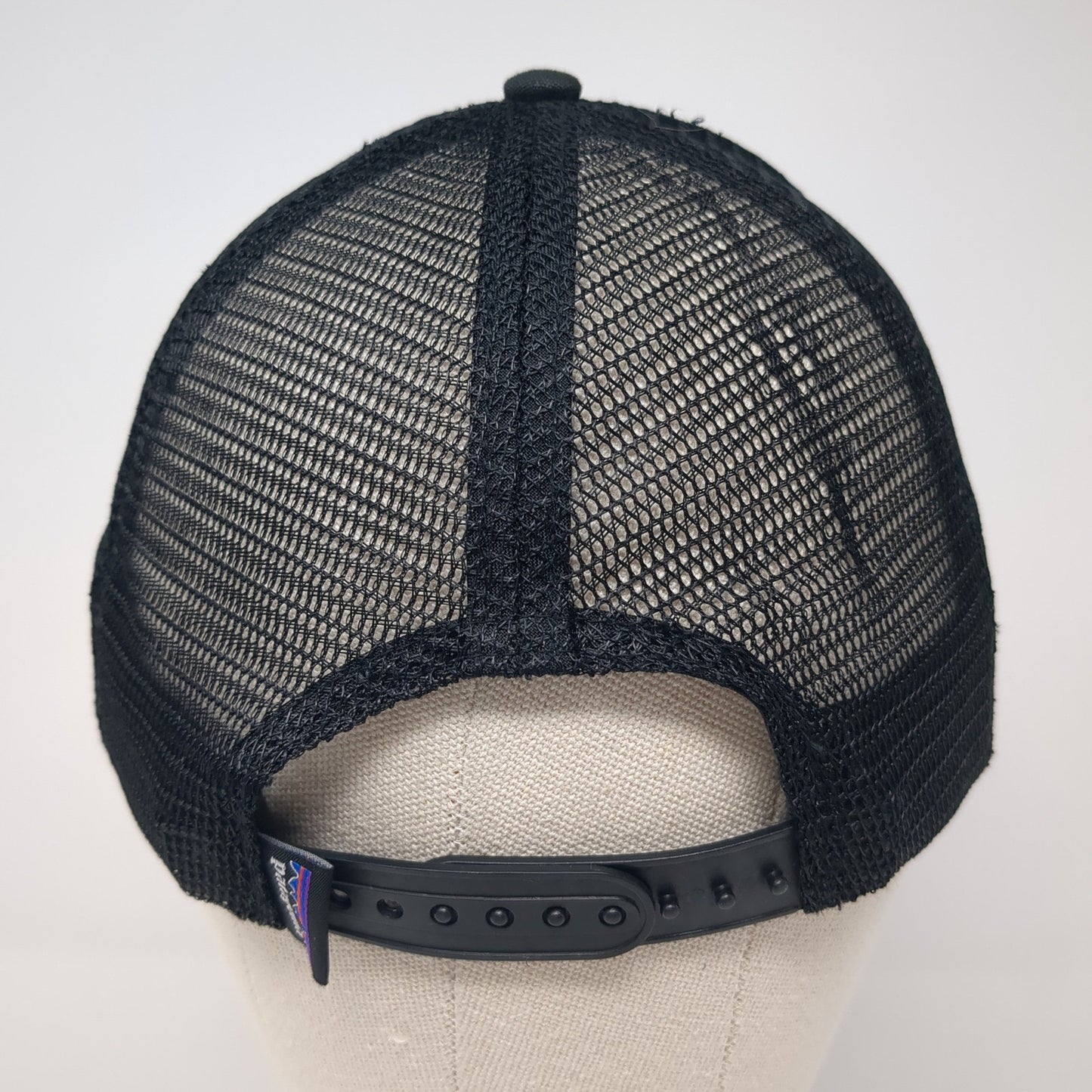Patagonia Snapback Trucker Hat Black One Size Mesh Back Embroidered