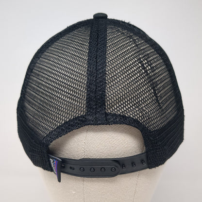 Patagonia Snapback Trucker Hat Black One Size Mesh Back Embroidered