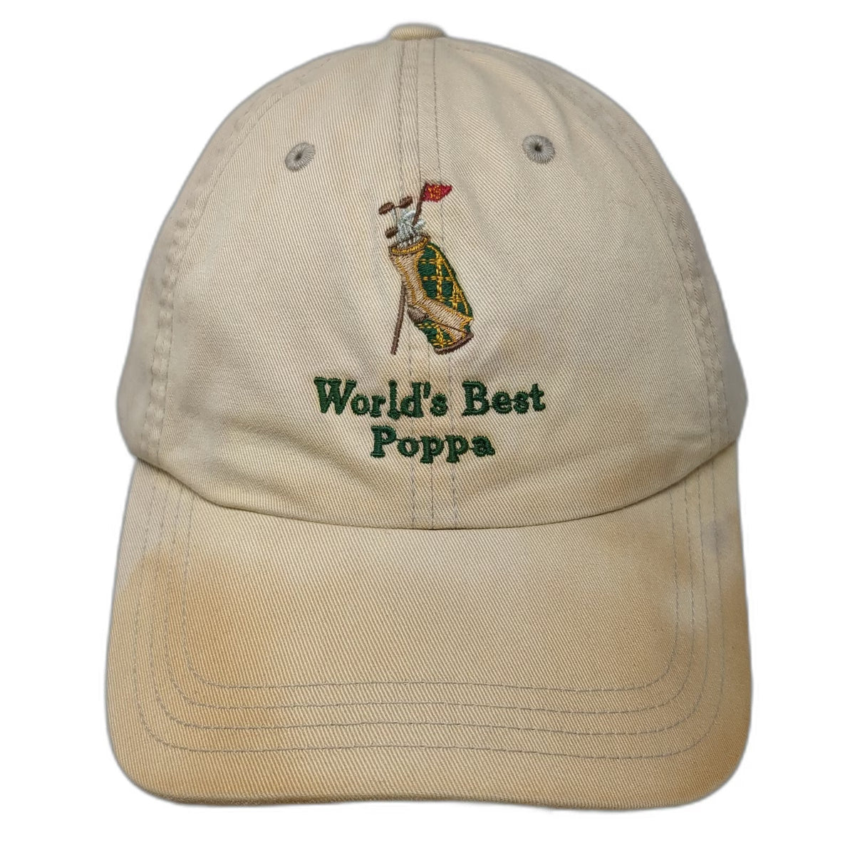 Orvis Baseball Cap Beige One Size World's Best Poppa Golf Bag Adjustable Hat