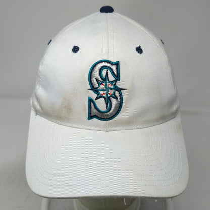 Seattle Mariners MLB Signatures Snapback White Hat OSFM Embroidered Logo Blue