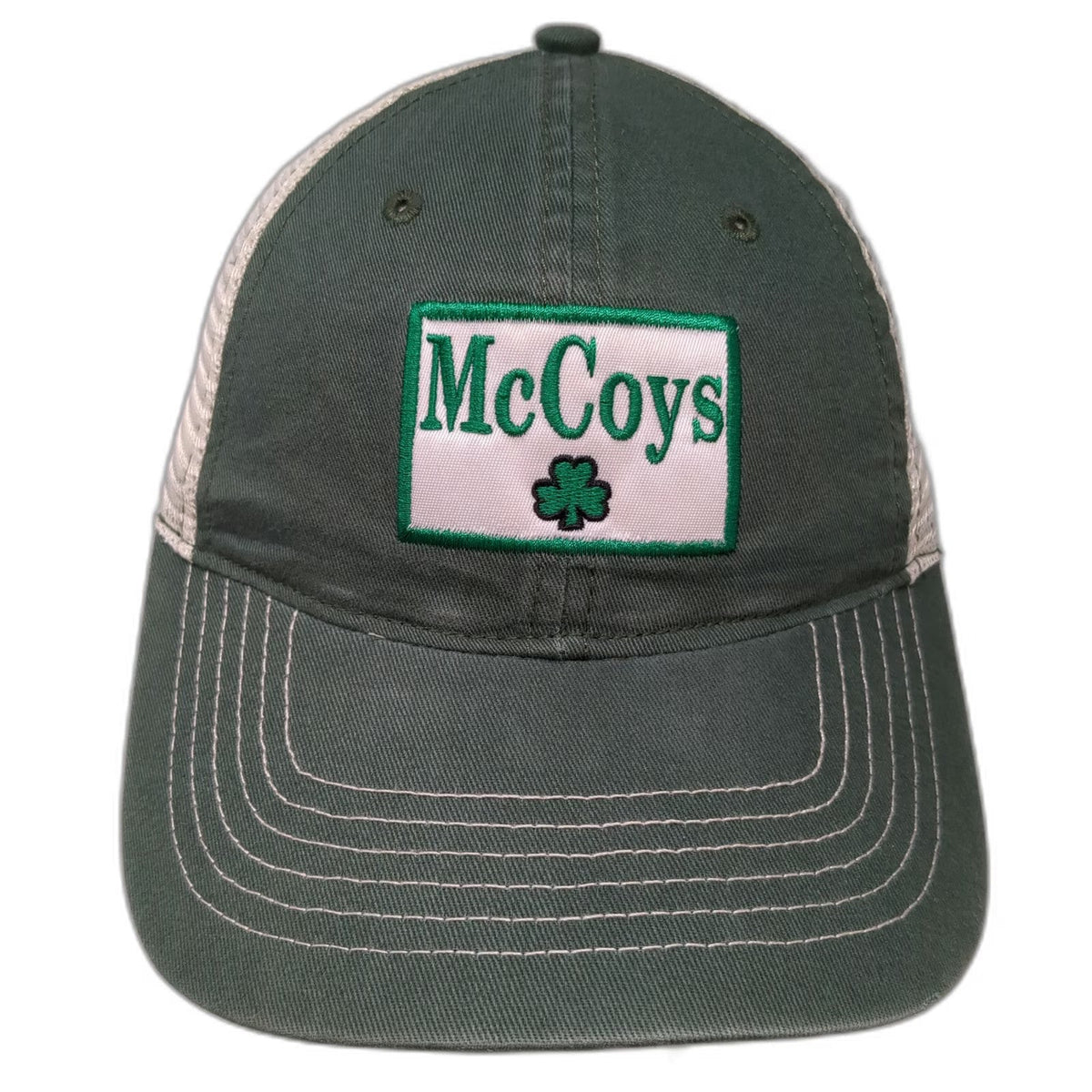 Zkapz Trucker Hat Green OSFM McCoys Clover Patch Snapback Mesh Back Irish Bar