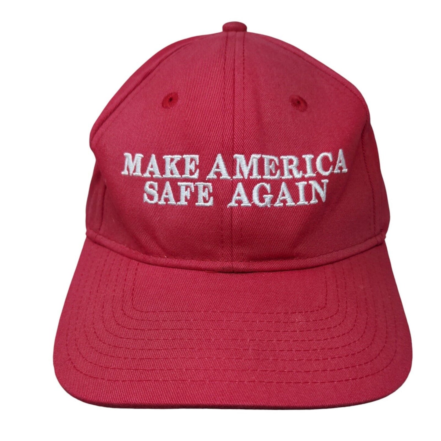 Make America Safe Again Slideback Hat Red One Size Embroidered Cap America