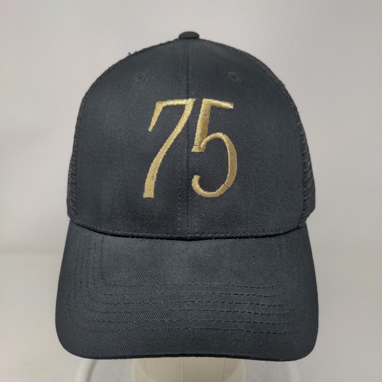 75 Snapback Trucker Hat Black One Size Adjustable Embroidered Mesh Back BIG X