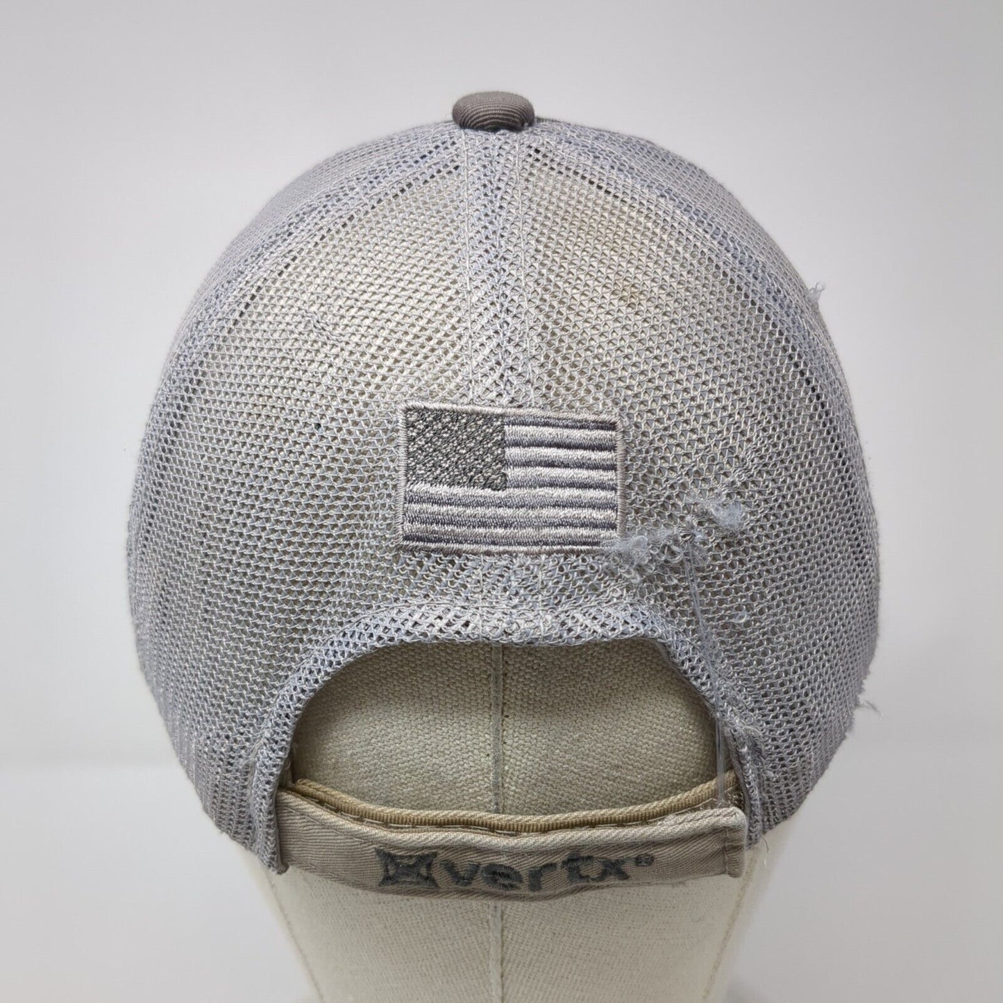 Vertx Patch Strapback Mesh Back Trucker Hat Gray One Size Adjustable