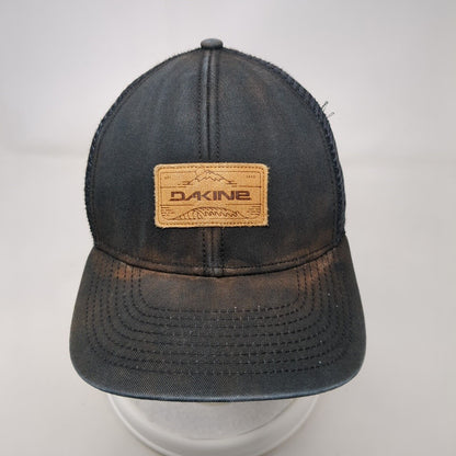 Dakine Leather Patch Snapback Trucker Hat Black OSFA Mesh Back Solid