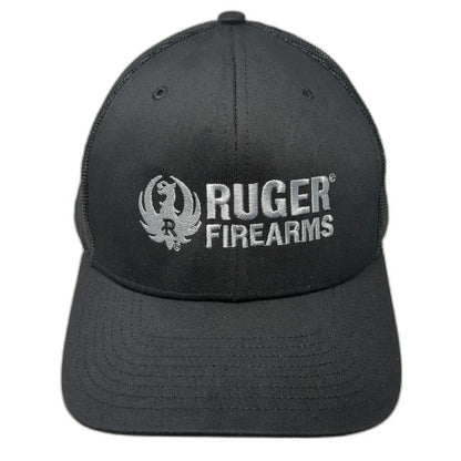 Richardson 112 Ruger Firearms Black One Size Trucker Hat Snapback Mesh Logo