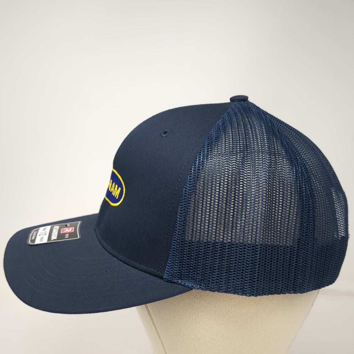Richardson 112 Trucker Hat Blue One Size Snapback Mesh Back Farnam Patch Logo