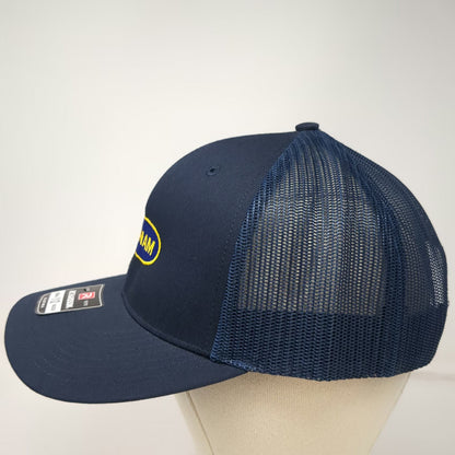 Richardson 112 Trucker Hat Blue One Size Snapback Mesh Back Farnam Patch Logo