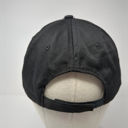 LPA Strapback Hat Black One Size Adjustable Embroidered Vented Holes 6 Panel