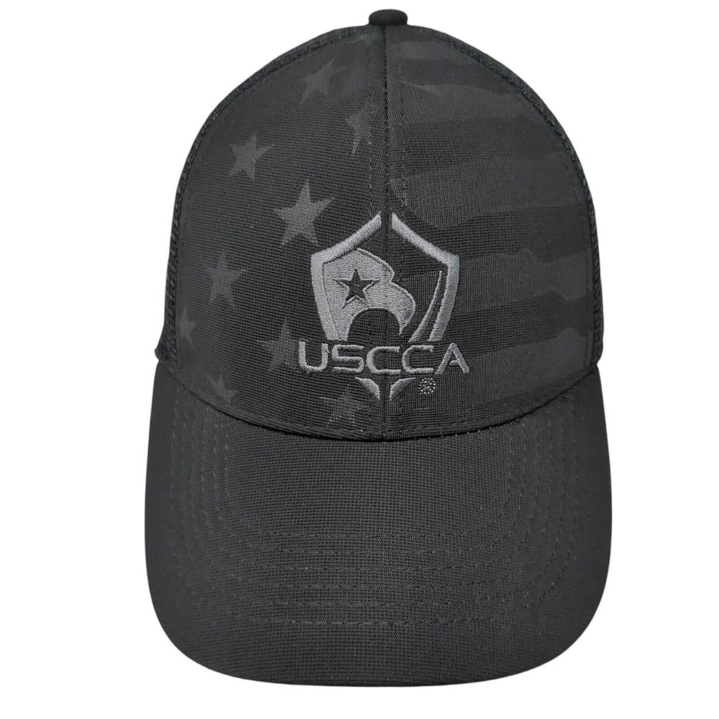 USCCA Snapback Trucker Hat Black One Size Adjustable Patriotic Mesh Back