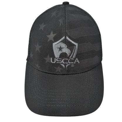 USCCA Snapback Trucker Hat Black One Size Adjustable Patriotic Mesh Back