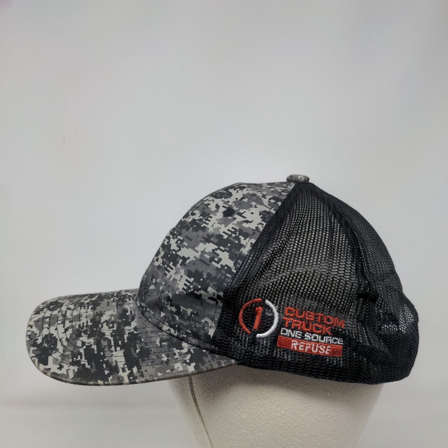 Custom Truck One Source Refuse Snapback Trucker Hat Gray Camo One Size