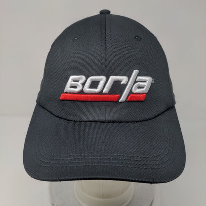 Borja Strapback Hat Black OSFA Adjustable Embroidered 6 Panel Polyester