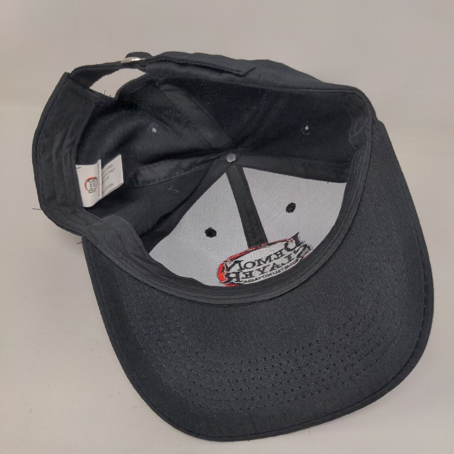 Demon Slayer Kimetsu No Yaiba Slideback Hat Black One Size Embroidered