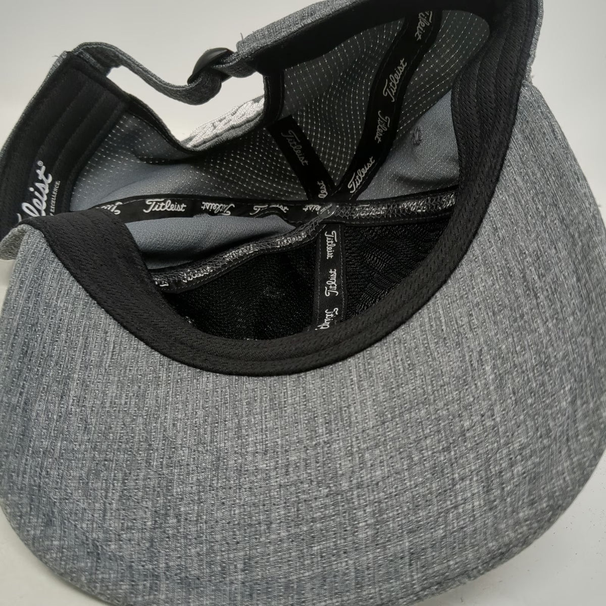 Titleist Baseball Cap Gray One Size Textured Embroidered Logo Golf Hat Slideback