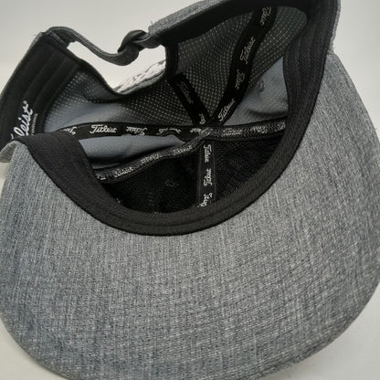Titleist Baseball Cap Gray One Size Textured Embroidered Logo Golf Hat Slideback