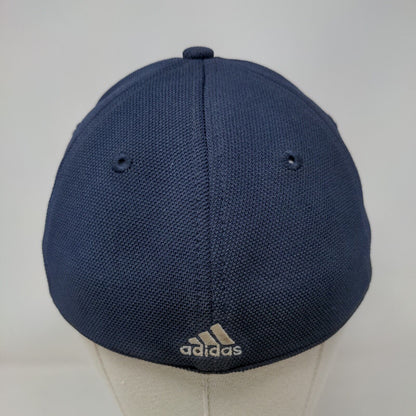 Adidas 3 Stripes Fitted Hat Blue S/M Embroidered Logo Always Cool