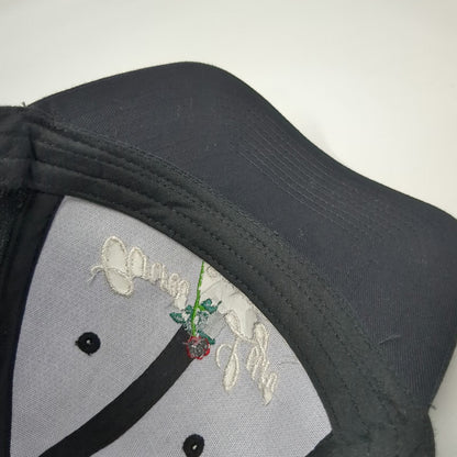 Anni Lyn Sportswear Snapback Hat Black One Size Rose Embroidery Curved Brim
