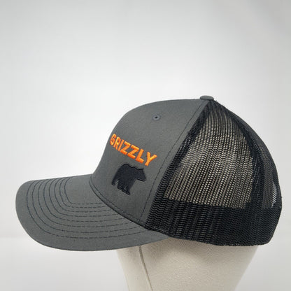 Grizzly Bear Snapback Mesh Back Trucker Hat Gray One Size Richardson