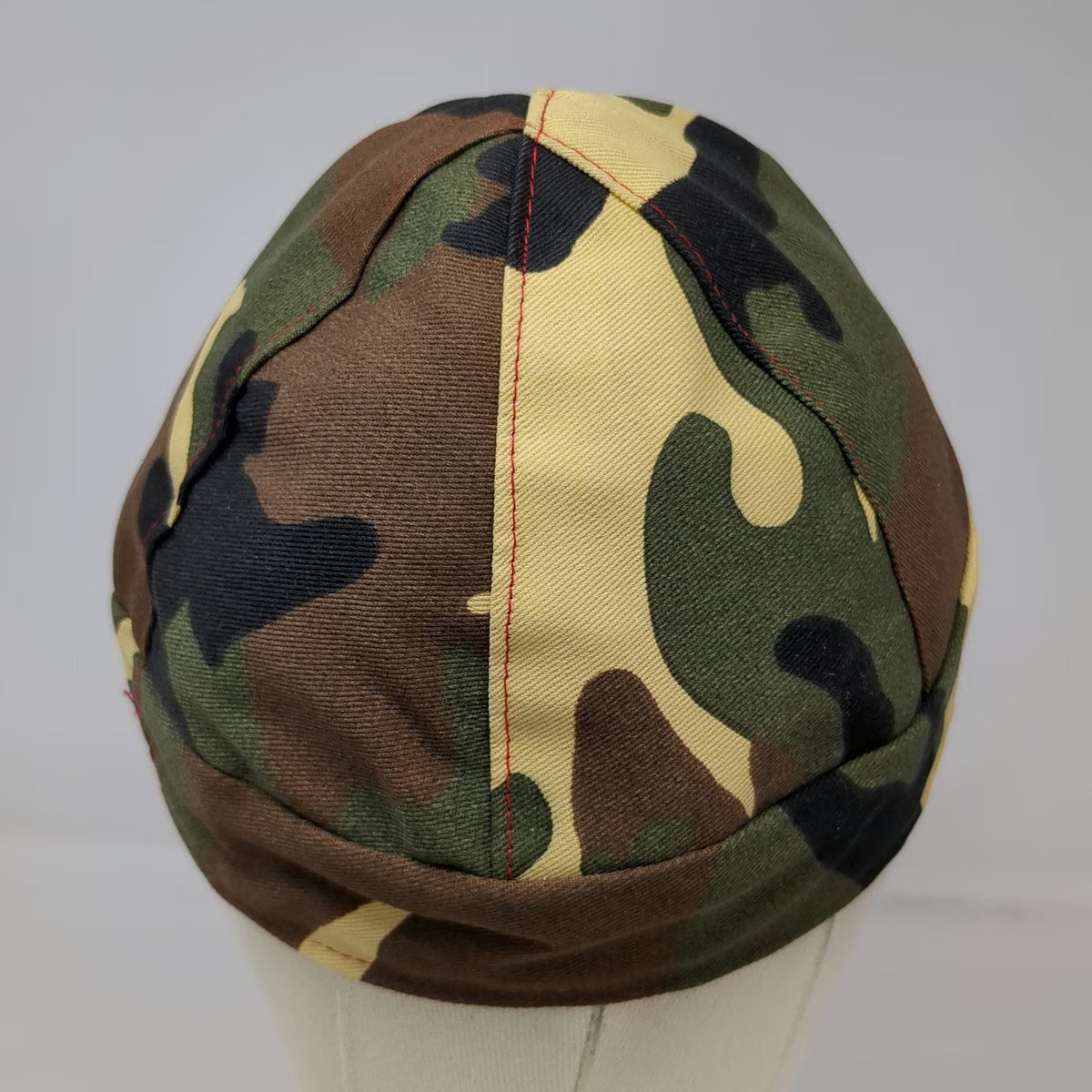 Army Cap Green One Size Reversible Camo Geometric Pattern Work Welders Soft Hat