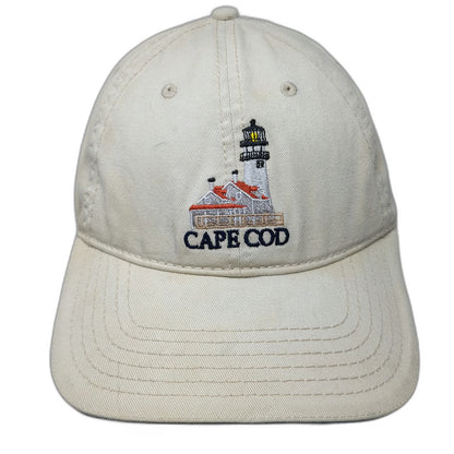 Beige Baseball Cap One Size Cape Cod Lighthouse Embroidered Strapback Cotton Hat