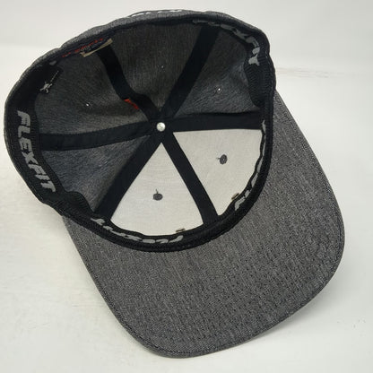 Oakley Baseball Cap Gray M Metal Logo Flexfit Heathered Fitted Hat Stretch