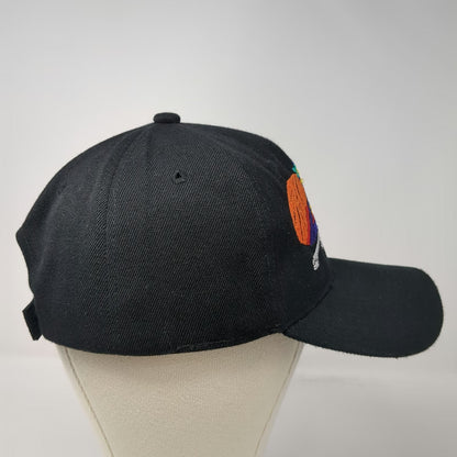 Baseball Cap Black One Size Hat Embroidered Skull Catrina Floral Feather Strap