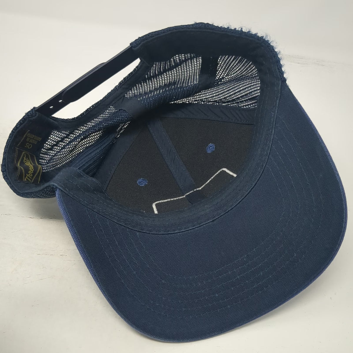 Threadgrit Trucker Hat Blue One Size Deer Patch Mesh Back Snapback Adjustable