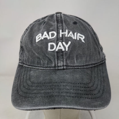 Bad Hair Day Slideback Hat Black OSFM Adjustable Embroidered Vented Holes