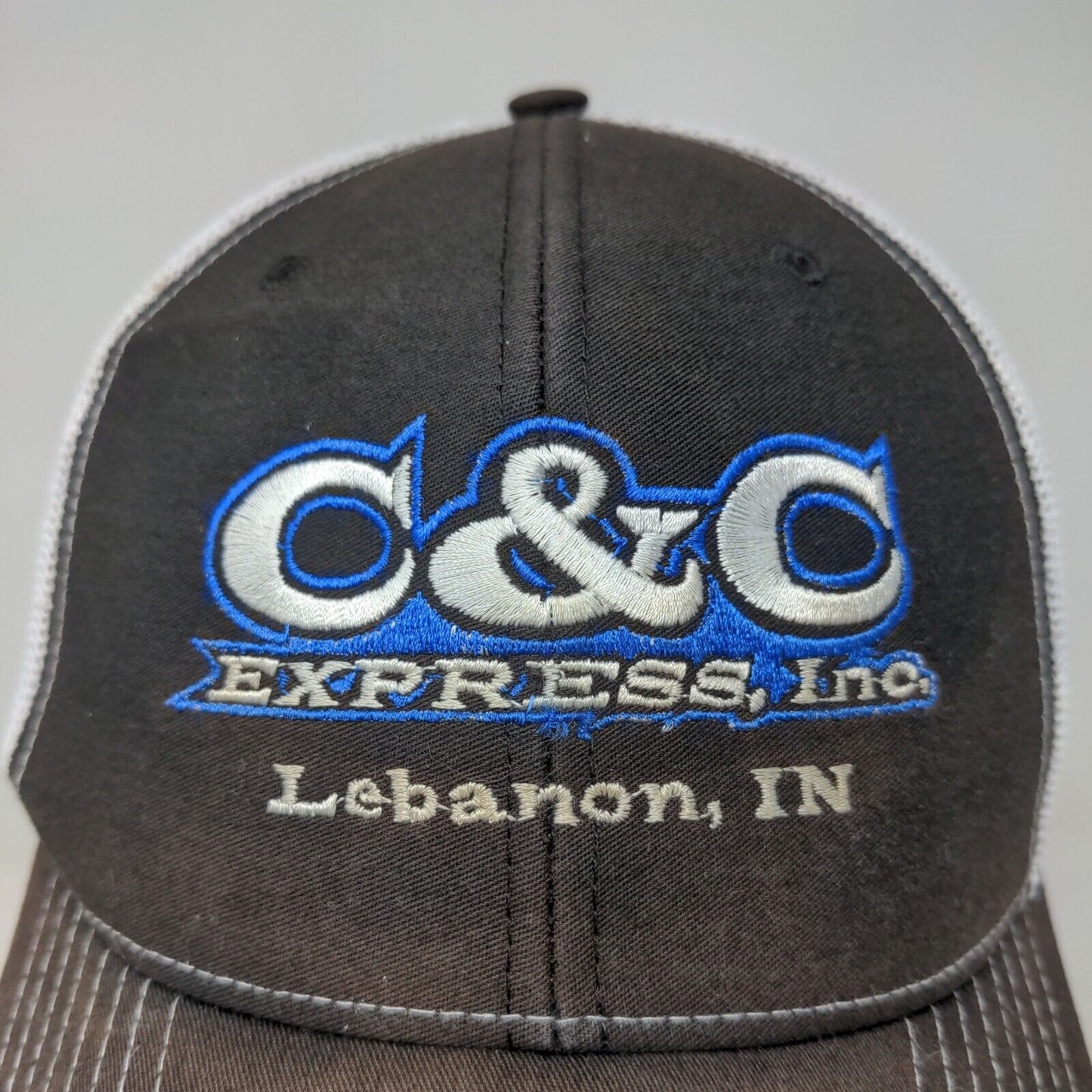 Richardson Men's Snapback Mesh Back Hat Black C&C Express Embroidered Logo