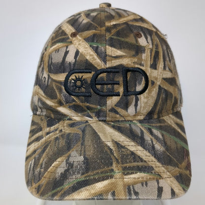 KC Caps Baseball Cap Brown Camo One Size Reed Strapback CED Embroidered Logo Hat