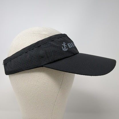 Black Visor One Size Belize Anchor Perforated Polyester Adjustable Slideback Hat