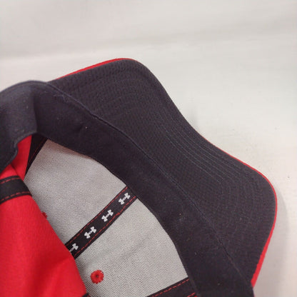 Under Armour Fitted Hat Red Size L/XL Embroidered Logo Breathable 6 Panel