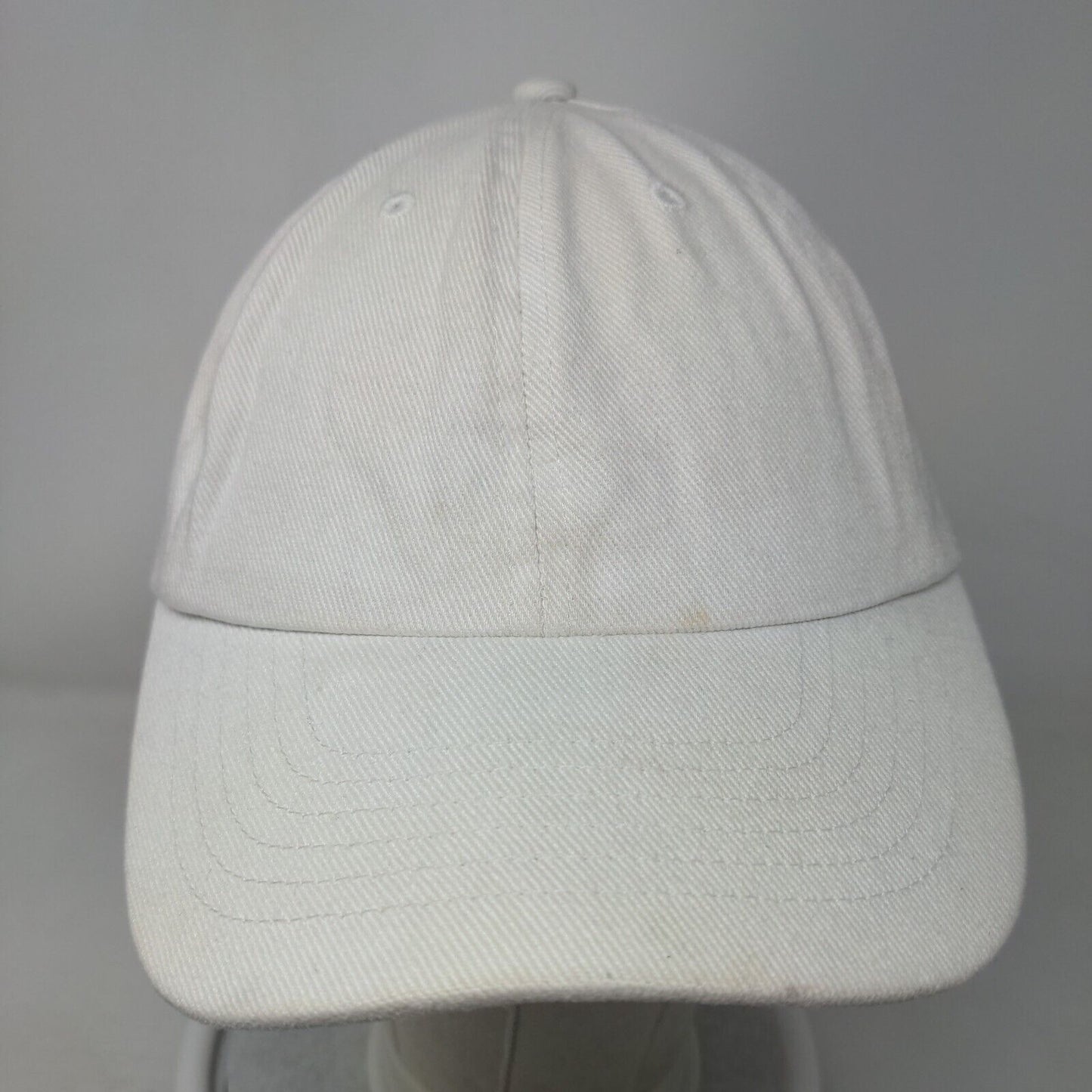 Unbranded Slideback Hat Cream One Size Adjustable 6 Panel Solid Blank