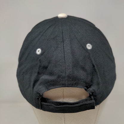 Peak Strapback Hat Black OSFA Embroidered Adjustable 6 Panel Hit Wear
