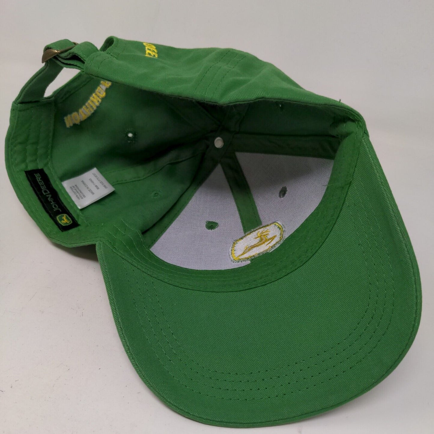 John Deere Men's Slideback Hat Green Size OSFM Embroidered Logo Cotton