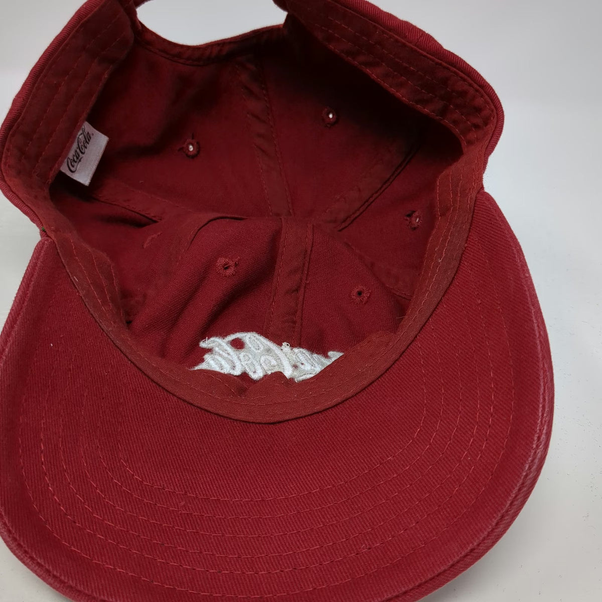 Coca-Cola Baseball Cap Red One Size Slideback Adjustable Embroidered Cotton Hat
