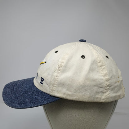 Nike Baseball Cap White Blue Embroidered Swoosh Logo Slideback USA Hat Vintage