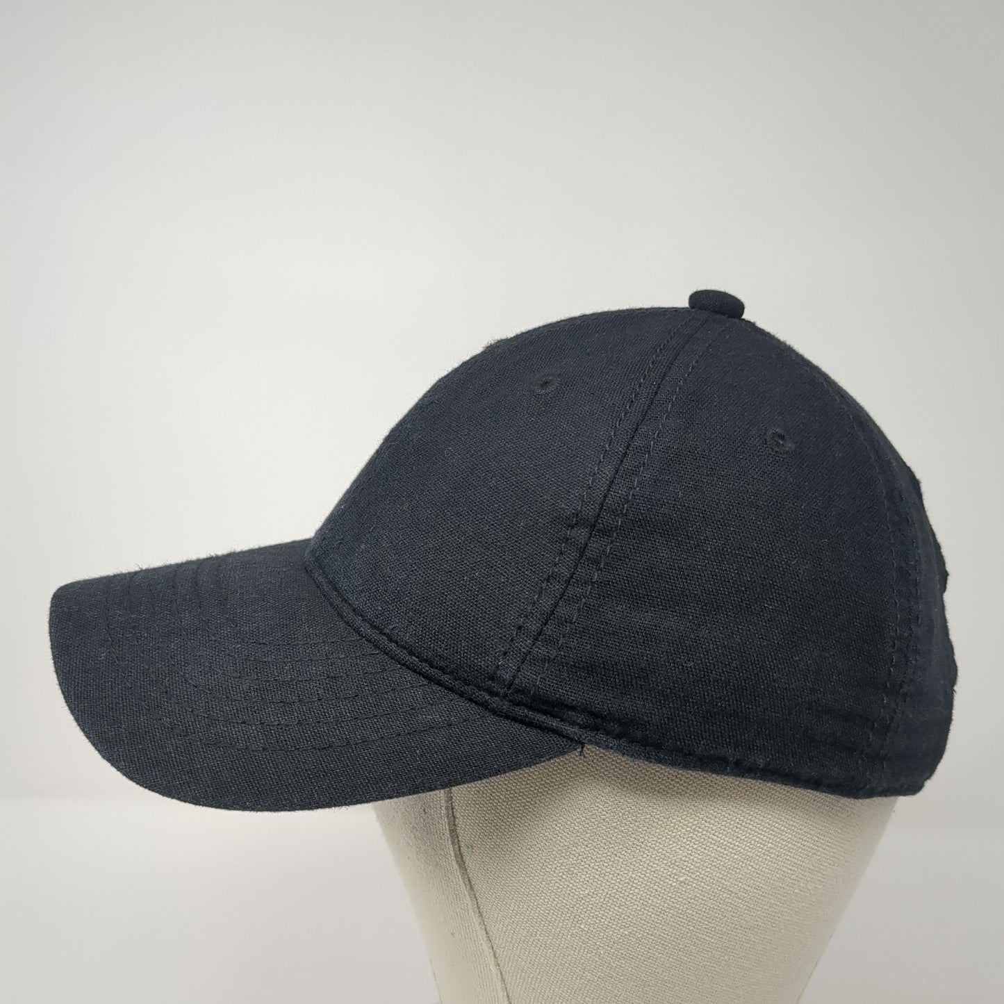 Unbranded Slideback Hat Black One Size Adjustable Vented Holes 6 Panel Blank