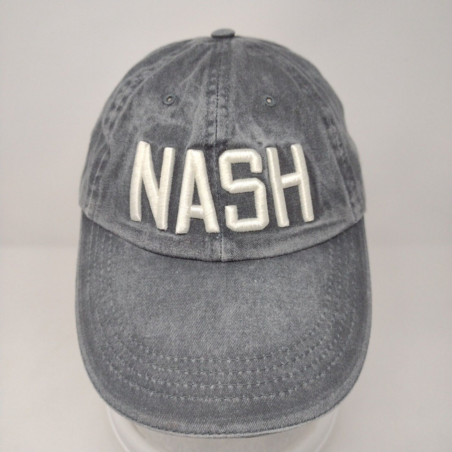 Nash Strapback Hat Gray OSFA Adjustable Embroidered 6 Panel Anvil