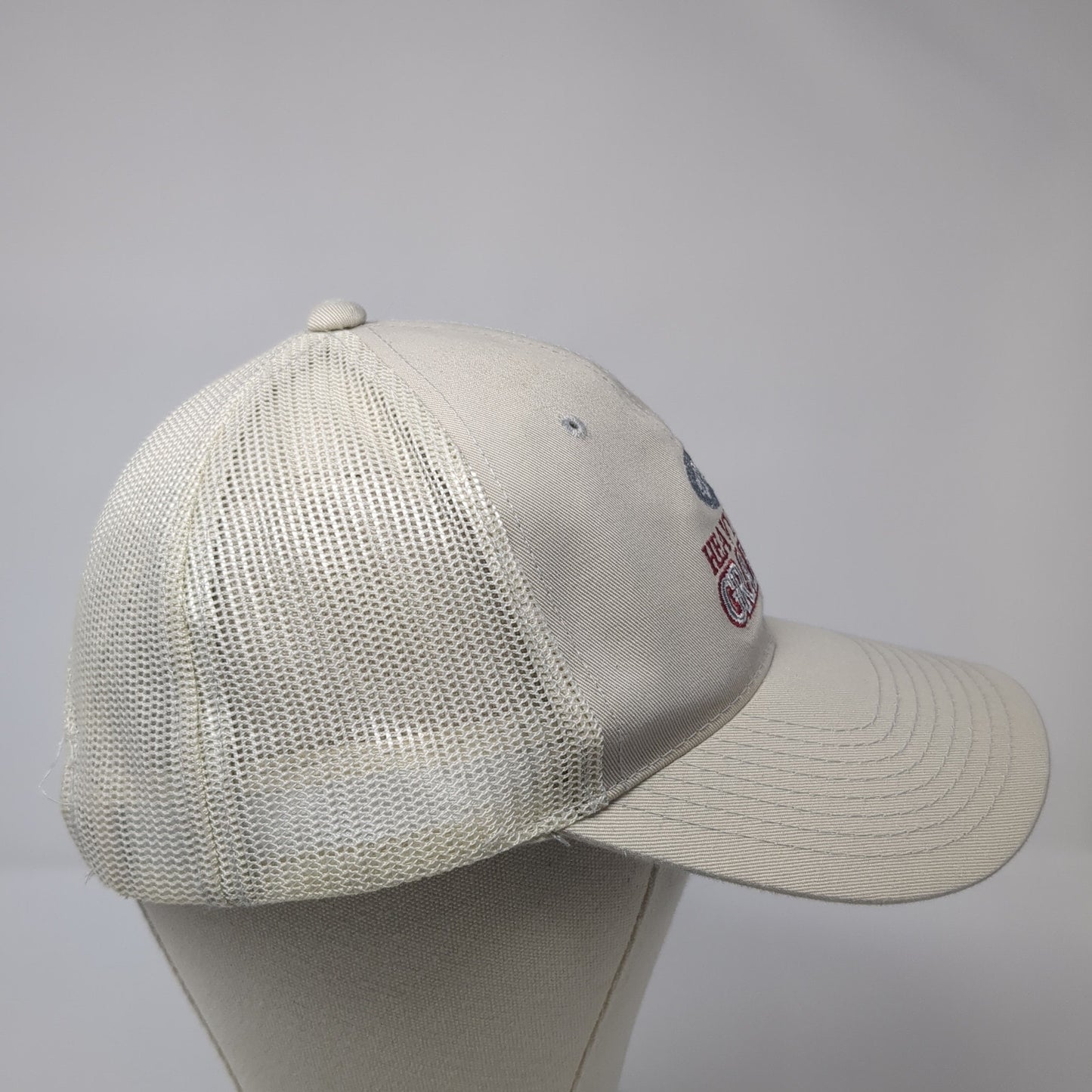 Heavy Duty Grandpa Trucker Hat Beige One Size Adjustable Mesh Back Signatures