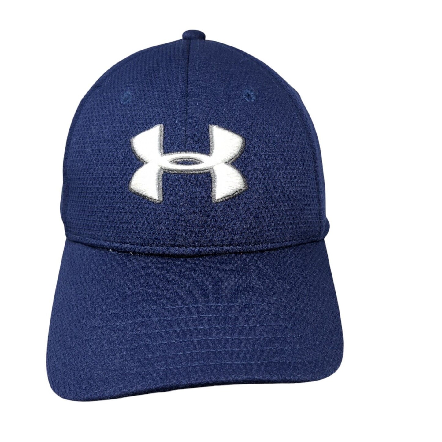Under Armour Fitted Hat Blue Large/XL Solid Embroidered Logo 6 Panel