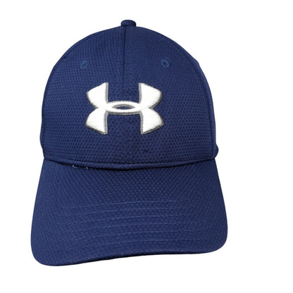 Under Armour Fitted Hat Blue Large/XL Solid Embroidered Logo 6 Panel