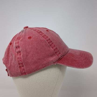 Unbranded Strapback Hat Red One Size Solid Adjustable Blank Vent Holes