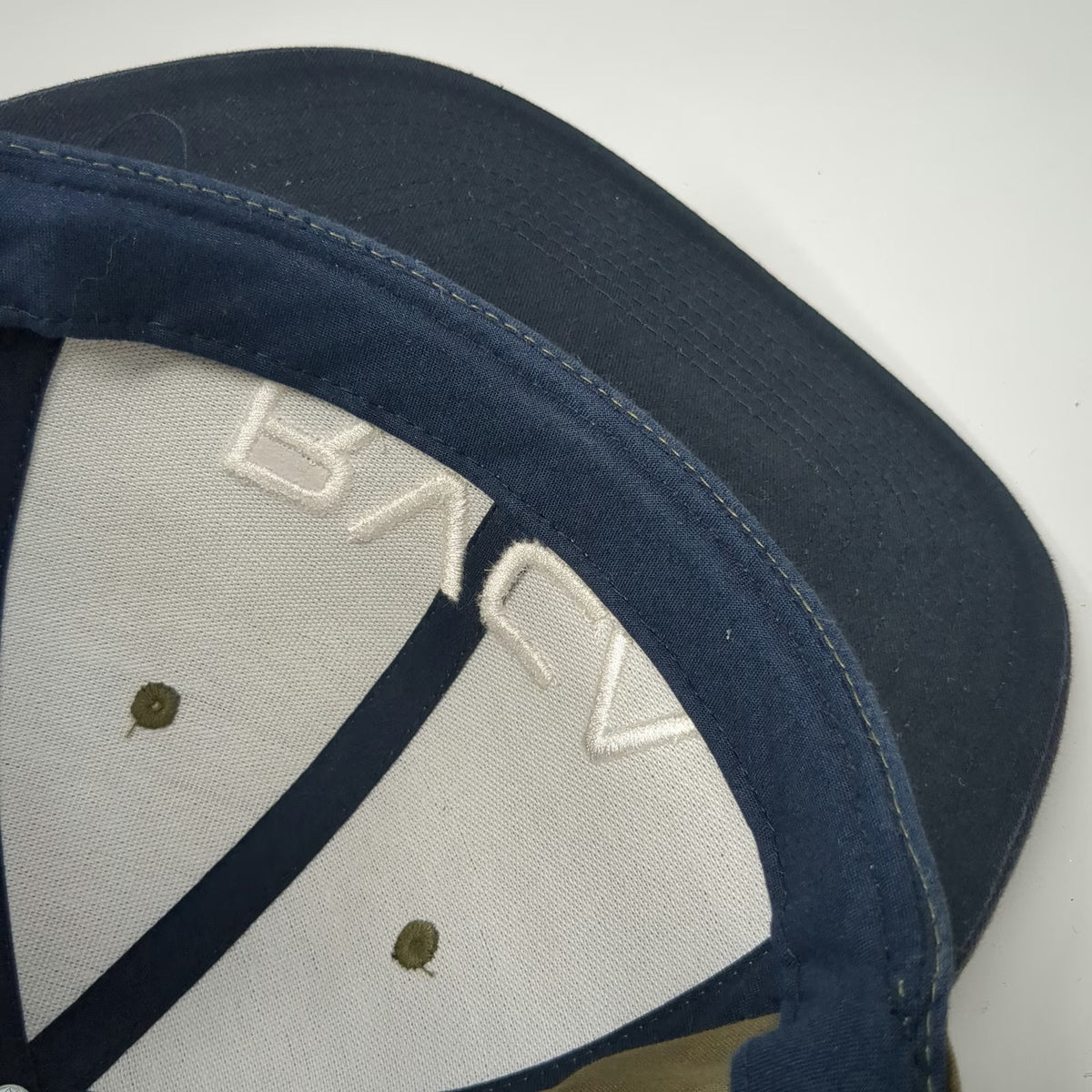 RVCA Snapback Hat Green Blue Camouflage Flat Brim One Size Embroidered Logo