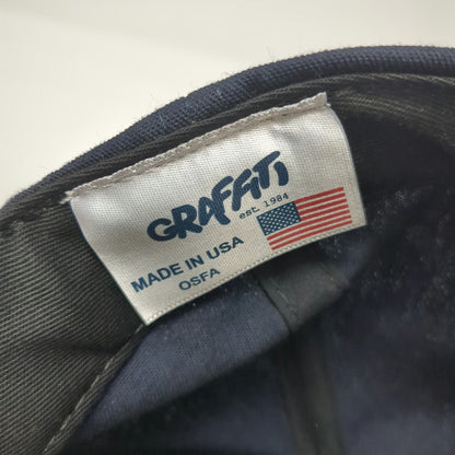 Graffiti Snapback Blue One Size US Navy Embroidered Made in USA 6 Panel Hat