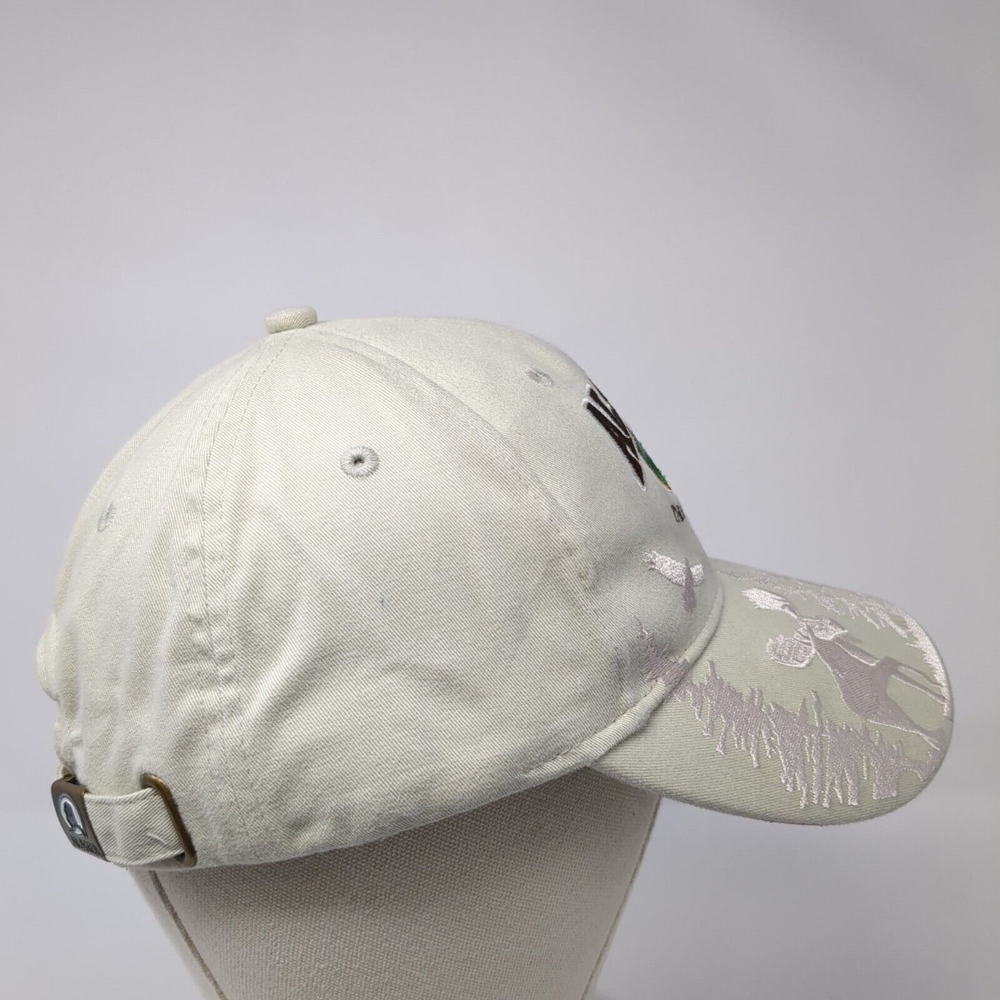 Alaska The Last Frontier Slideback Hat Tan One Size Embroidered 6 Panel