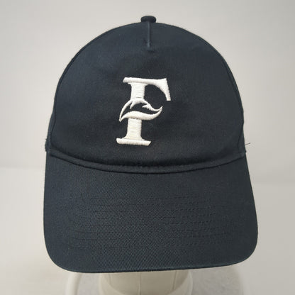 UltraClub Strapback Hat Black One Size Adjustable Embroidered Logo